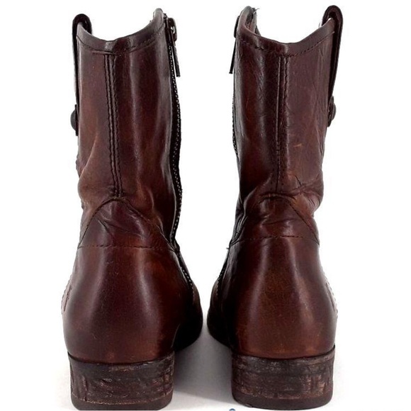 FRYE Women's Melissa CowGirl Short Boho Distressed Western Wedding Boots 5.5 - Picture 2 of 6